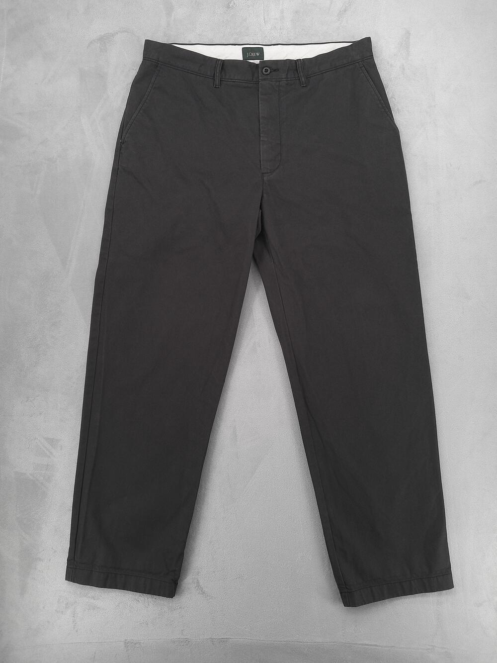 J.CREW Pants Mens 35x32 Gray Classic Chino Cotton Canvas Pockets Preppy Dadcore